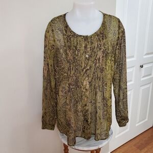 Michael Kors Paisley Smock Blouse Medium